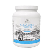 Mt. Capra Clean Whey bottle on a counter, ideal for quick shakes.