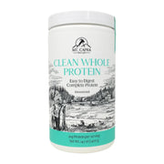 Mt Capra Clean Whole Protein bottle on counter highlights grass-fed goat protein