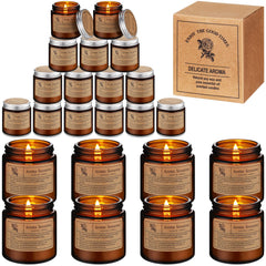 MTLEE 24-pc candle set packaging highlights variety for gifting and home scenting.