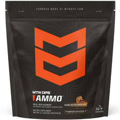 MTN OPS Ammo Meal Shake tub highlighting high protein and real ingredients for daily fueling.