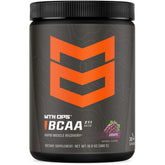 MTN OPS BCAA powder tub front shows gluten-free, sugar-free formula.