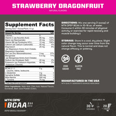 MTN OPS BCAA Powder gluten-free formula for daily supplementation.