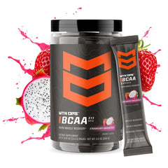 MTN OPS BCAA Powder strawberry dragonfruit flavor for training taste.