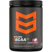 MTN OPS BCAA powder tub with strawberry dragonfruit flavor for post-workout hydration.