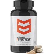 MTN OPS Biotics bottle with pour for daily gut support on adventures