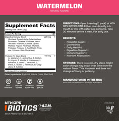 MTN OPS Biotics STM bottle cap close-up emphasizing easy on-the-go dosing