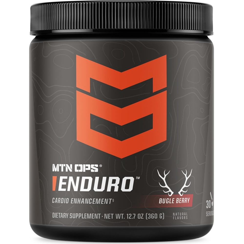 MTN OPS Enduro bottle in Bugle Berry, ready for caffeine-free training hydration.