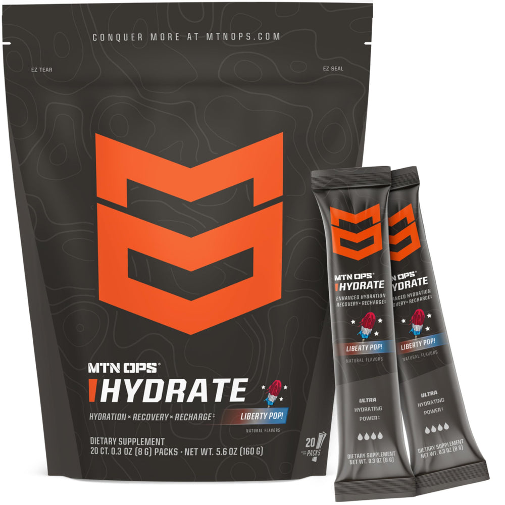 MTN OPS Hydrate bottle pour for fast workout hydration
