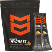 MTN OPS Hydrate mango peach pack front for on-the-go hydration during workouts.