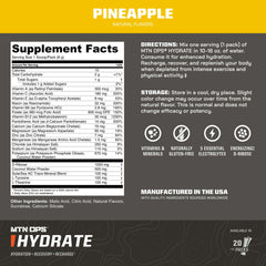 MTN OPS Hydrate pineapple powder being poured into a bottle for fast hydration