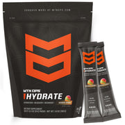 MTN OPS Hydrate Rainbow Sherbet packet ready for on-the-go hydration during workouts.