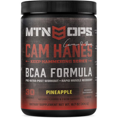 MTN OPS Keep Hammering BCAA pineapple tub for lean recovery during training