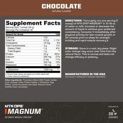 MTN OPS Magnum Chocolate shaker with powder ready to drink after training
