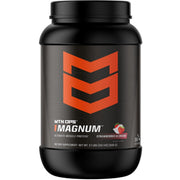 MTN OPS Magnum Strawberry tub front showing gluten-free protein for post-workout recovery.