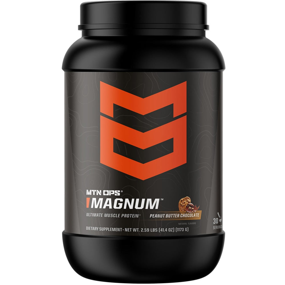 MTN OPS Magnum whey isolate tub for convenient post-workout protein fueling