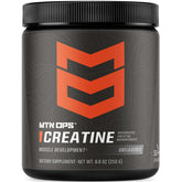 MTN OPS Micronized Creatine unflavored bottle close-up for clean strength training.