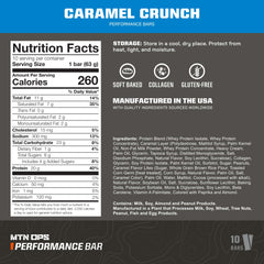 MTN OPS Protein Bar Caramel Crunch bar with chewy texture and rich flavor
