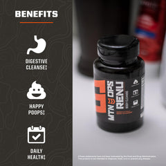 MTN OPS Renu label close-up highlighting gluten free formula