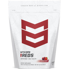 MTN OPS Super Reds sachet pack for on-the-go antioxidant support