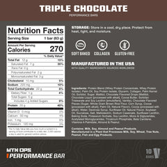 MTN OPS Triple Chocolate Mudslide bar wrapped for convenient on-the-go protein.