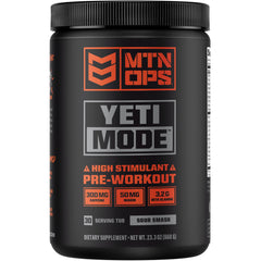 MTN OPS Yeti Mode tub with scoop ready for high-energy training.
