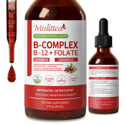 Mulittea Methylated B Complex front packaging showcasing sugar-free vegan formula
