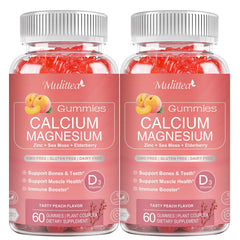 Mulittea Plan Calcium Gummies bottle front for daily bone and immune wellness.