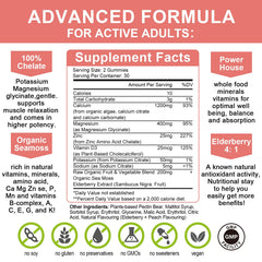 Mulittea Plan Calcium Gummies packaging back highlighting ingredients.