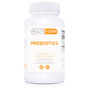 Multiform Vitamins Prebiotics bottle label highlights probiotic support for gut balance
