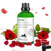 Mumianhua Rose Essential Oil bottle releasing a calming floral aroma for diffuser.