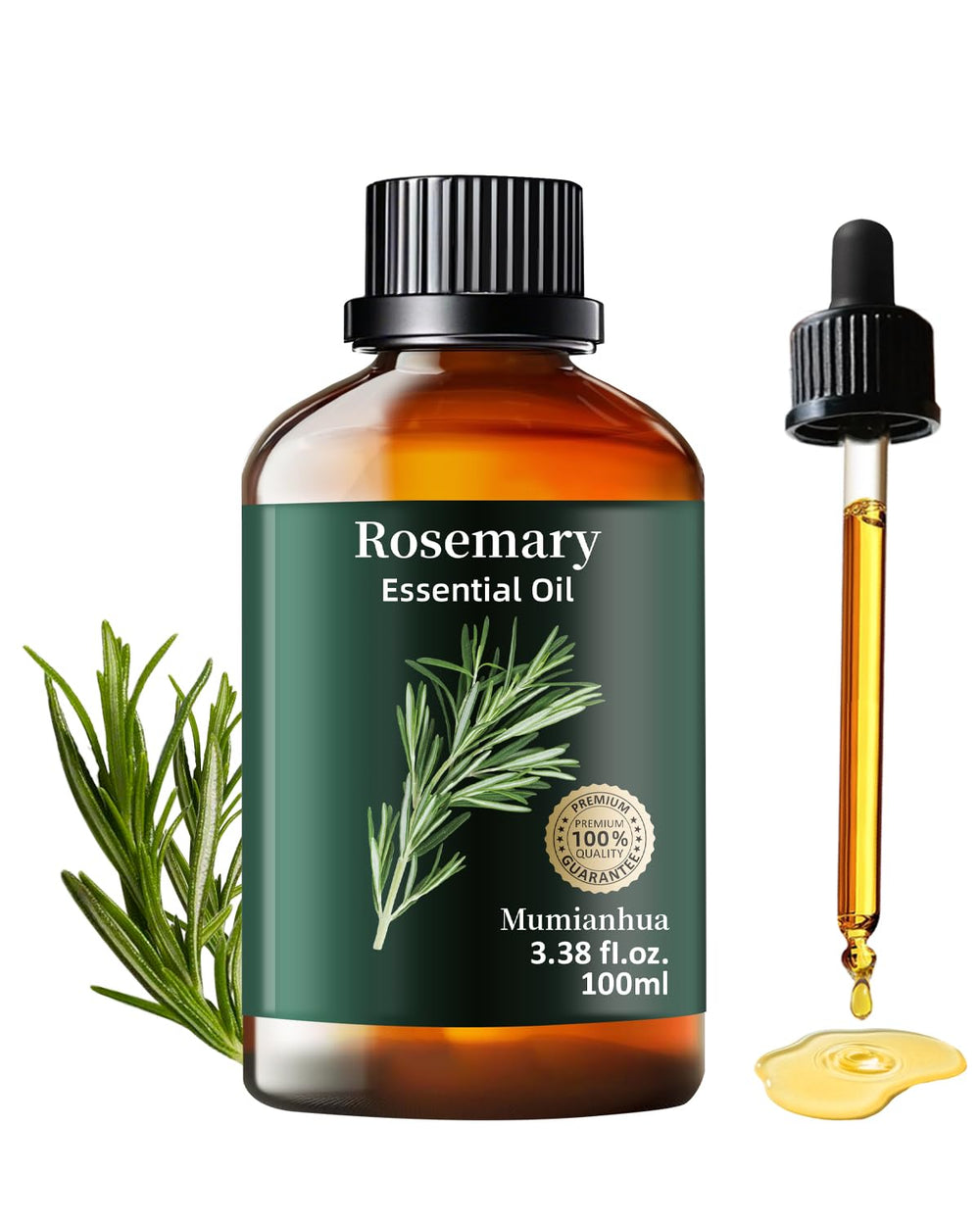 Mumianhua rosemary oil bottle pour for easy scalp application and daily hair care.