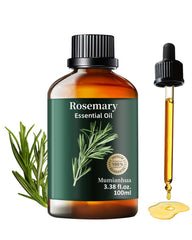 Mumianhua rosemary oil bottle pour for easy scalp application and daily hair care.
