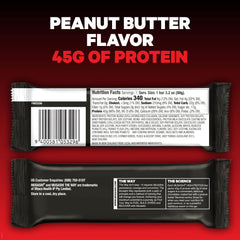 MUSASHI Bar unwrapped showing peanut butter and milk chocolate coating