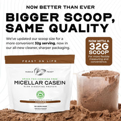 Creamy vanilla casein shake being stirred in a glass to highlight texture.