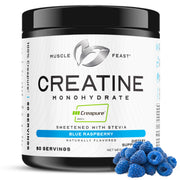 Muscle Feast Creapure creatine powder bottle supports intense training and steady recovery.