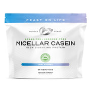 Muscle Feast grass-fed micellar casein bottle for slow-release overnight nutrition
