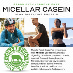Pour shot of Muscle Feast casein powder for smooth shake