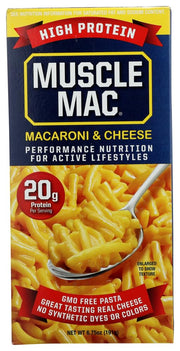 Muscle Mac two-pack pack-shot showcasing a protein-rich meal option