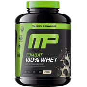 MusclePharm Combat 100% Whey bottle in Cookies N Cream flavor for post-workout fueling.