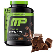 MusclePharm Combat Protein bottle in chocolate flavor supports steady fueling during workouts