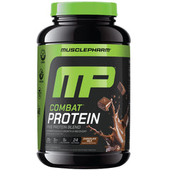 MusclePharm Combat Protein Powder front view bottle for workouts and performance.