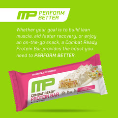 MusclePharm Combat Ready bar with drink, ideal post-workout refuel on the go.