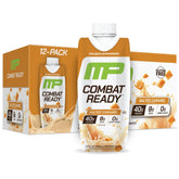 MusclePharm Combat Ready salted caramel RTD bottle in pack, 40g protein on the go