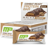 MusclePharm Combat Sport Bar Chocolate Chip Cookie Dough packaging promotes quick, protein-packed fuel.