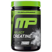 MusclePharm Creatine Monohydrate powder bottle, unflavored formula for clean mixing.