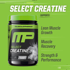 MusclePharm Creatine Monohydrate powder poured into a glass after training.