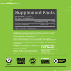 MusclePharm Creatine Monohydrate powder unflavored form blends easily into drinks.