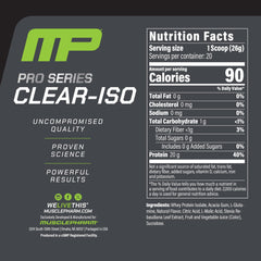 MusclePharm Clear ISO Cherry Slush scoop highlights convenient dosing for lean protein goals