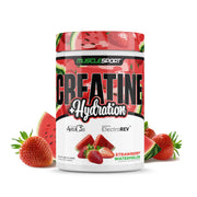 Musclesport Creatine Hydration tub in strawberry watermelon flavor, primed for workouts and hydration