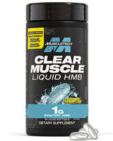 MuscleTech Clear Muscle bottle showing the softgels for lean muscle support